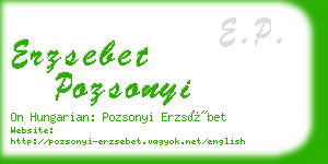 erzsebet pozsonyi business card